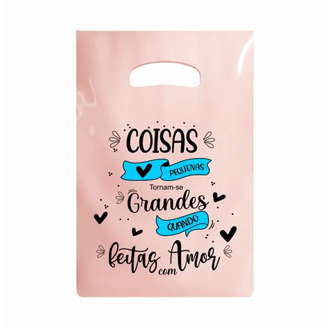 Sacolas Pl Sticas Personalizada Frase X Coisas Pequenas