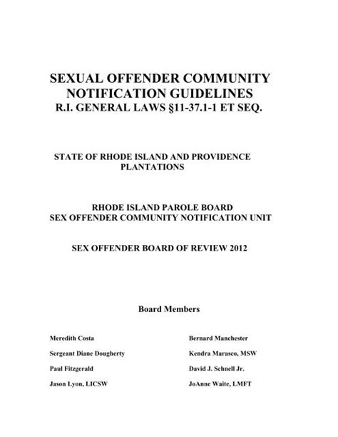 Sexual Offender Community Parole Board And Sex Offender