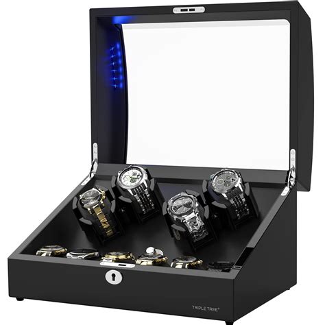 Triple Tree Watch Winder For Automatic Watches Built In Led