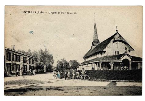 Lentilles Lentilles Aube Leglise Et Rue Du Jaron Carte Postale