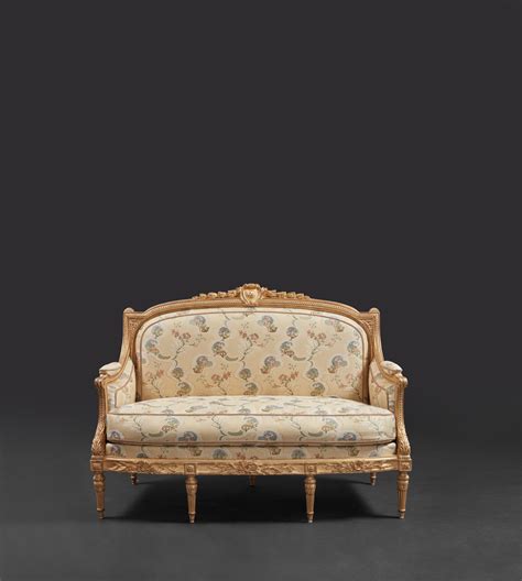 A Louis Xvi Giltwood Canapé à Châssis By Jacob Circa 1775 Long