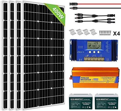 Eco Worthy W V Complete Solar Panel Kit With Battery And Inverter