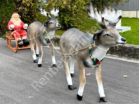 M Lang Grosse Weihnachtsdeko Draussen Rentiere Mit Schlitten