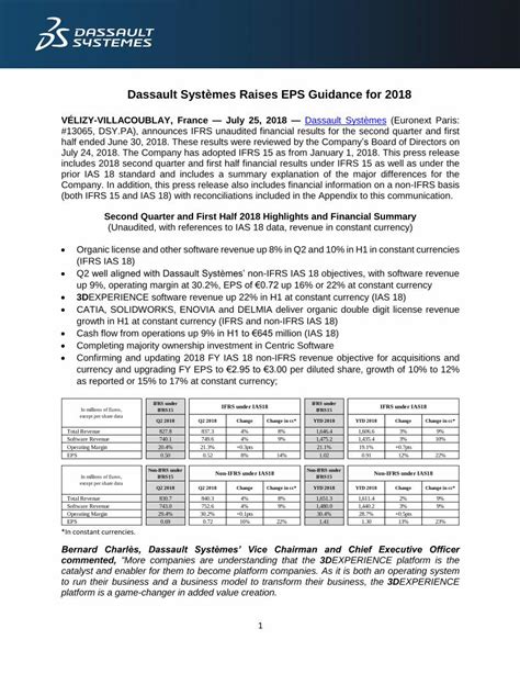 Pdf Dassault Syst Mes Raises Eps Guidance For July