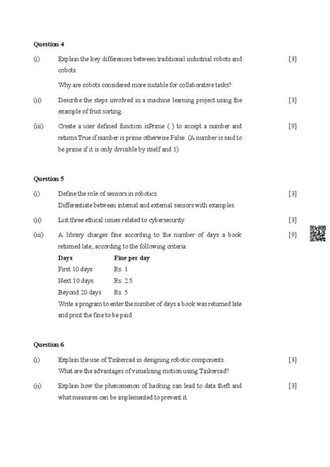 Icse Robotics And Artificial Intelligence Specimen Paper 2025 Pdf Cisce Class 10 Robotics And