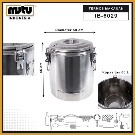 Insulation Barrel 60 Liter Panci Pemanas Makanan Stainless Ib 6029