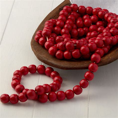 Red Wooden Bead Garland Christmas Garlands Christmas And Winter Holiday Crafts Factory