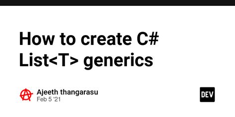 create  list generics dev community