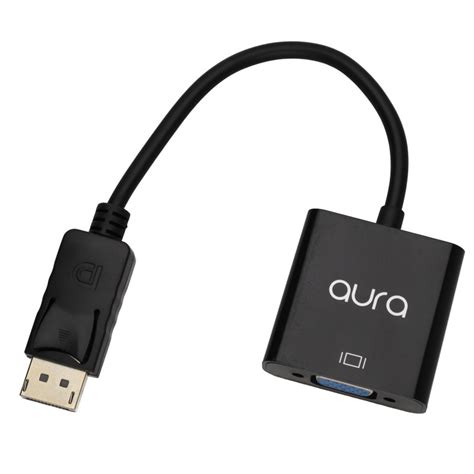 Aura DisplayPort V1 2 To 15 Pin SVGA Adapter Fly Lead Converter Black