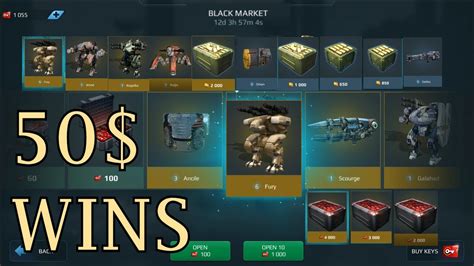 War Robots WR Black Market Wow Chest Opening Won 25k Gold YouTube