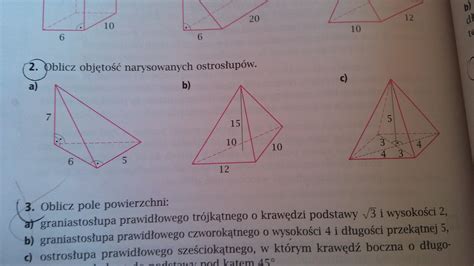 Oblicz objętość narysowanych ostrosłupów Pomocyy Brainly pl