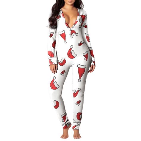 Combinaison pyjama de noël sexy avec ouverture