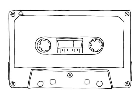 cassette de bande magnétique illustration dessinée à la main png