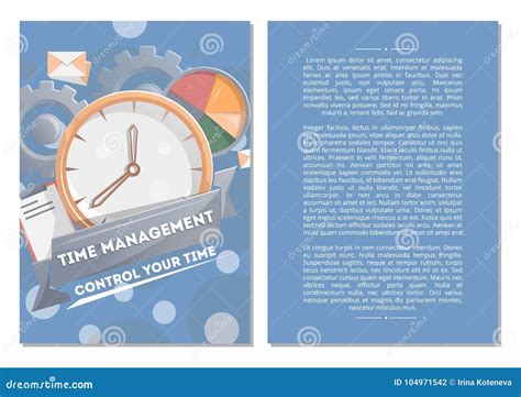 Time Management Poster With Round Clock Stock Vector Illustration Of