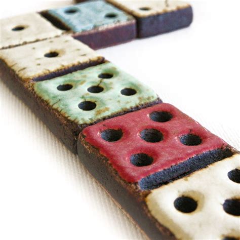 Dominoes Decorative Board Game Handmade Ceramic Double 6 Replica