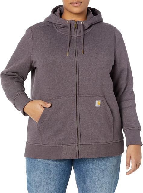 Carhartt Womens Clarksburg Full Zip Hoodie Plus Sizes Hooded Sweatshirt Blackberry Heather