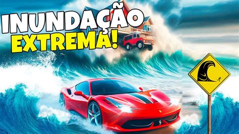 FUGINDO DA MEGA INUNDAÇÃO VÁRIOS CARROS BeamNG drive Mods YouTube