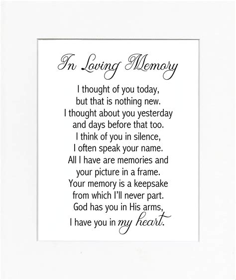 Buy 8x10 UNFRAMED PRINT I Thought Of You Today Print Sign UNFRAMED Poem