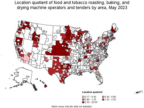 Map Of Location Quotient Of Food And Tobacco Roasting Baking And