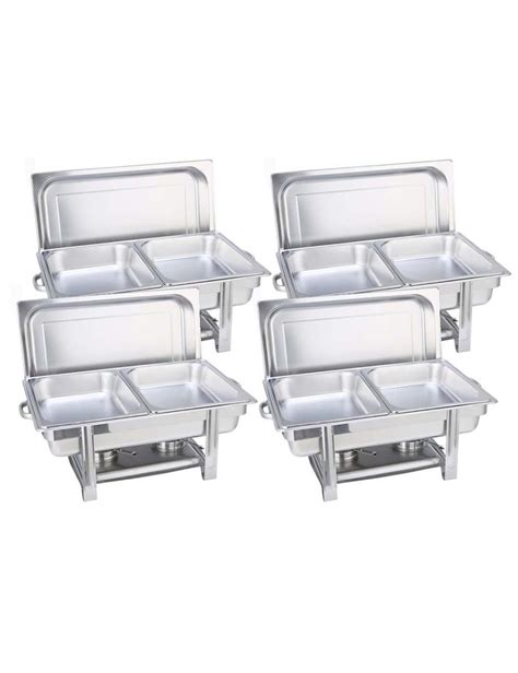 Soga Double Tray Ss Chafing Dish Food Warmer 4pack Rockmans