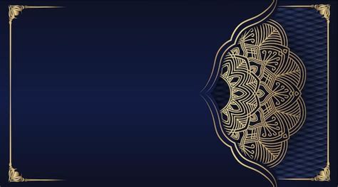 Premium Vector | Dark blue and gold mandala background