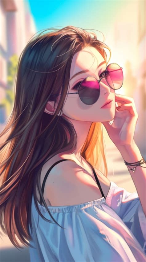 Cute Anime Girl Wearing Sunglasses Aesthetic 98 Wallpaper Images And Photos