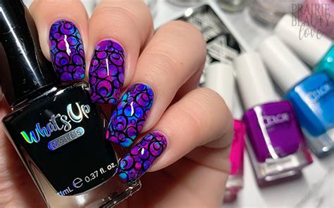 Nail Art Graphic Nighttime Neon Smoosh Mani Prairie Beauty