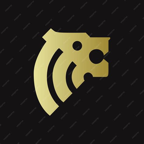 Premium Vector Golden Lion Logo With A Black Background