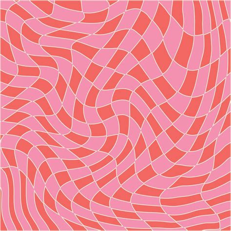 Wavy Swirl Groovy Background On Red And Pink Colors Seventies Style