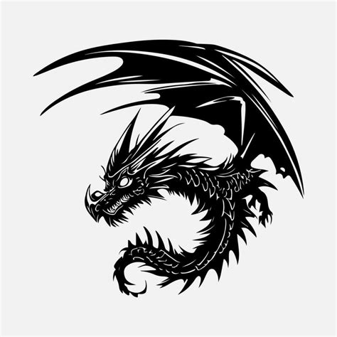 black dragon vector silhouette 24480453 Vector Art at Vecteezy