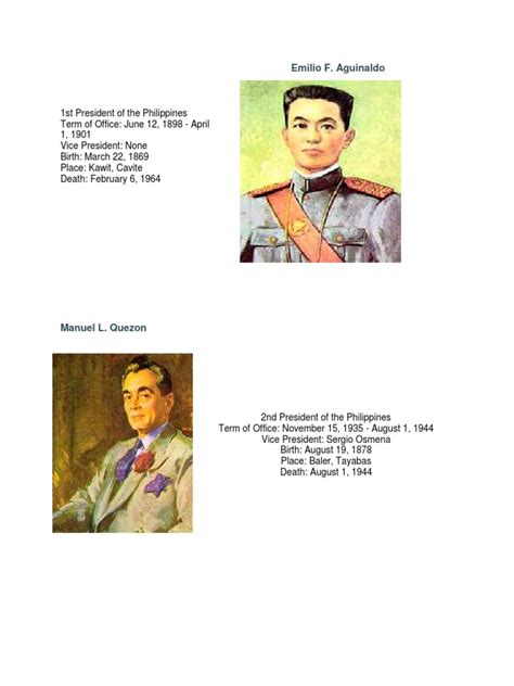 1st President of The Philippines | PDF | President Of The Philippines ...