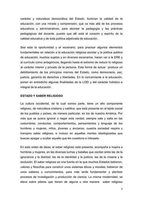 Sentido E Importancia De La Educaci N Religi Osa Escolar Docx Pdf