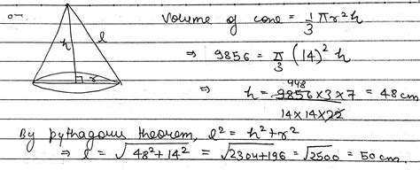 The Volume Of A Right Circular Cone Is Cm If The Diameter Of