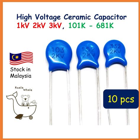 10PCS 1kV 2kV 3kV Ceramic Capacitor Kapasitor Seramik 101 102 103 104