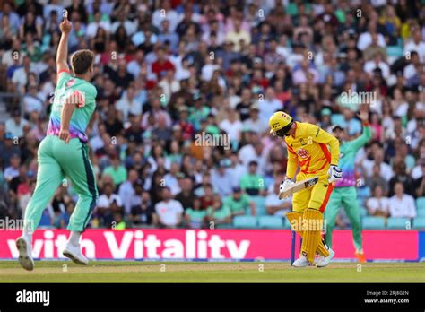 London England 21st August 2023 Trent Rockets Joe Root Is Bowled