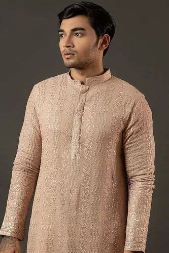 Cotton Wedding Lucknowi Kurta For Mens Size Dimension 32 42 At Rs 375