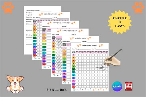 Printable Puppy Whelping Charts For Record Keeping Great For Etsy Artofit