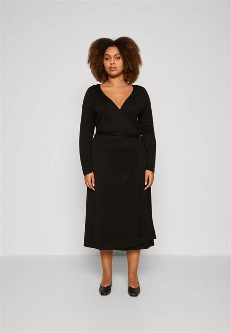 Tommy Hilfiger Curve Smooth Lines Wrap Midi Dress Robe En Jersey