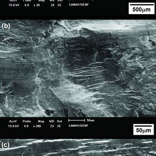 SEM Images Of The Fractured Surface A Mixing Intergranular And