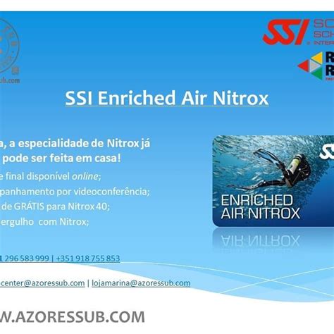 SSI ENRICHED AIR NITROX A formação SSI Enriched Air Nitrox é uma