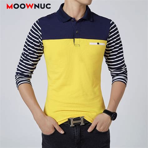 Moownuc Jersey De Algodón Para Hombre Polo Masculino De Manga Larga Estilo Informal De