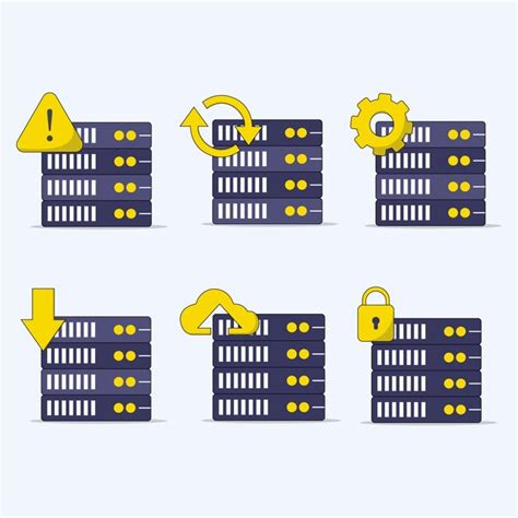 Premium Vector Database Server Icons Set Vector Illustration