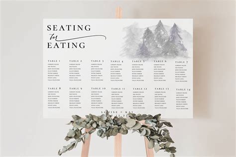 Tabla de asientos para bodas de invierno plantilla de plano Etsy México