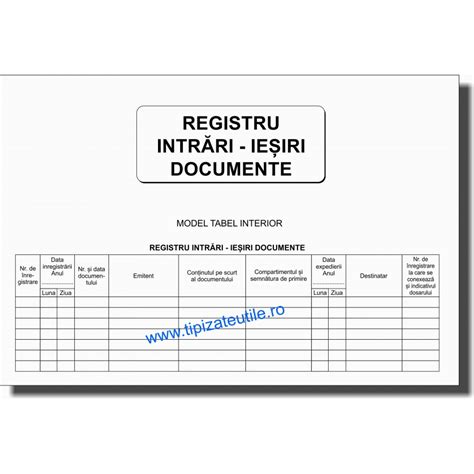 Registru Intrari Iesiri Documente File Model