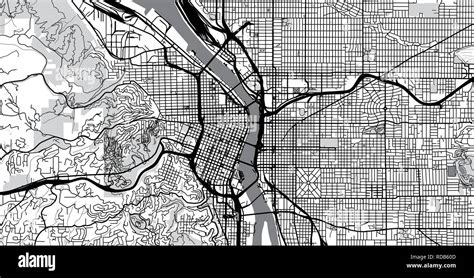 Vector Urbano Mapa De La Ciudad De Portland Oregon Estados Unidos De