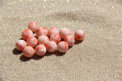 lot 5 perles en corail rose Peau d ange 6 mm qualité exceptionnelle et