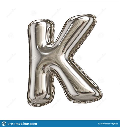 Silver Foil Balloon Font Letter K 3D Stock Illustration Illustration