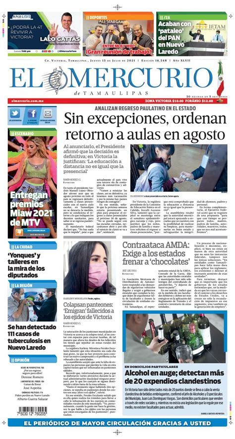 El Mercurio De Tamaulipas 15 De Julio De 2021 By El Mercurio De Tamaulipas Online Issuu