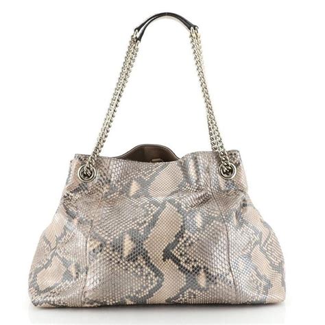 Gucci Soho Chain Strap Shoulder Bag Python Medium At 1stdibs