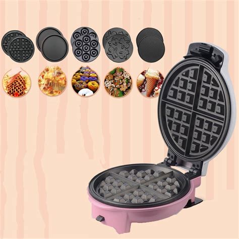 LDFN 5 In 1 Multi Functional Waffle Maker With Removable Plates Home